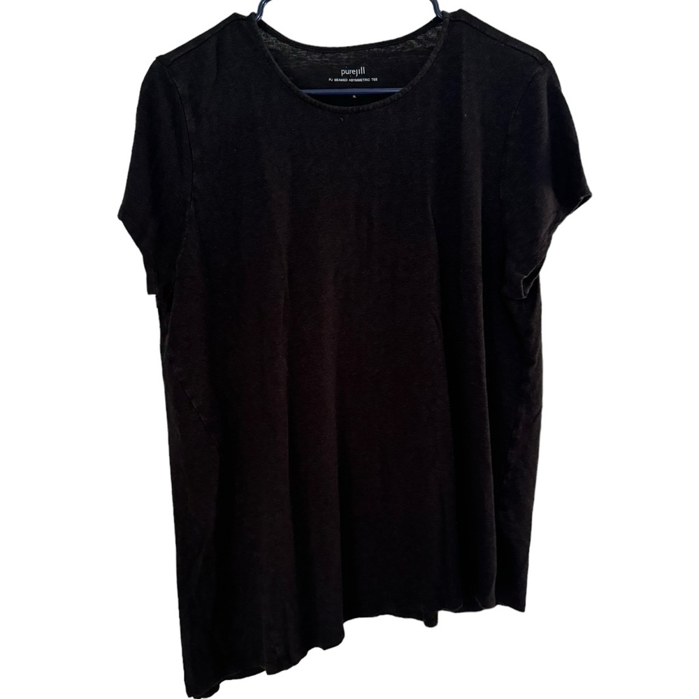 Women’s J.Jill—Pure Jill—Black PJ Seamed Asymmetric Tee. Size X-Large. - Picture 2 of 12